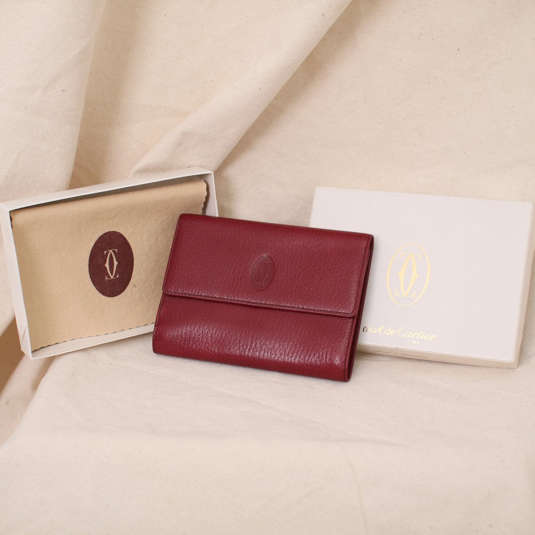 Back to Green:: Cartier 经典 荔枝皮 中型长夹 vintage wallet - 皮夹/钱包 - 真皮 