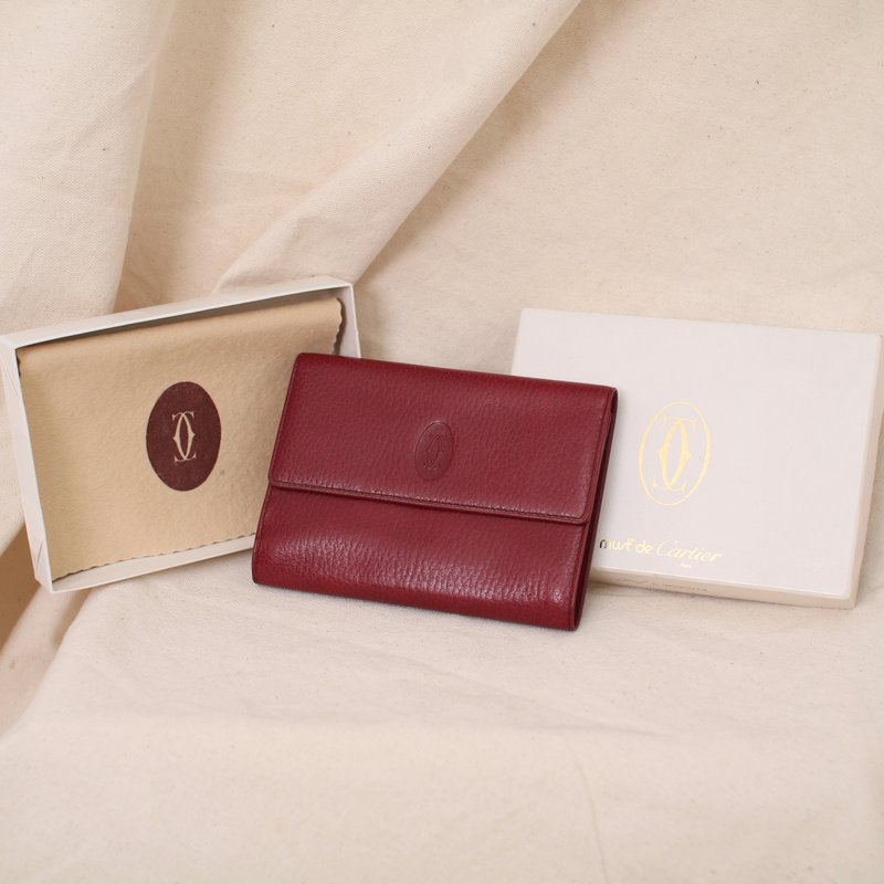Back to Green:: Cartier 经典 荔枝皮 中型长夹 vintage wallet - 皮夹/钱包 - 真皮 