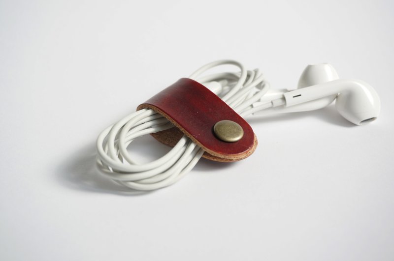 :::短款 - 手染茶色::: 集线器 / 收线器 / 卷线器  情人节 母亲节 父亲节 交换礼物 圣诞节 毕业礼物 - 卷线器/电线收纳 - 真皮 咖啡色