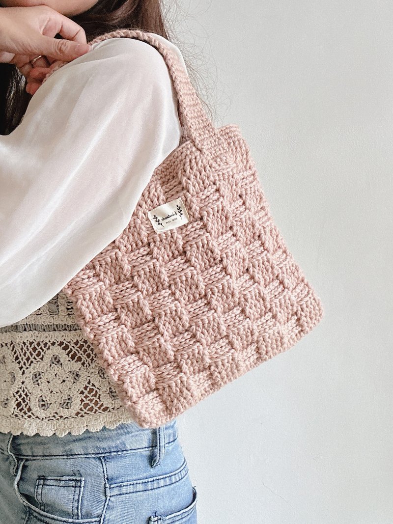 DIY手工鈎织羊毛纹理手提包包材料包教学 - 编织/刺绣/羊毛毡/裁缝 - 羊毛 