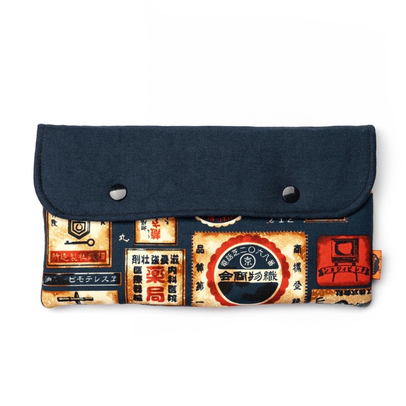 【SuGround。曙光】Switch保护包-怀旧商行 - 化妆包/杂物包 - 棉．麻 蓝色