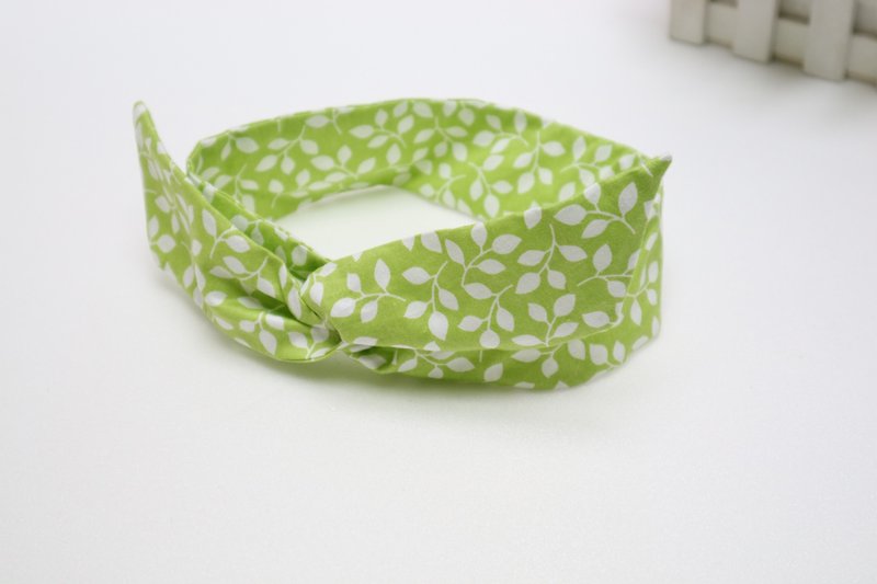 白色树叶发带  铝线 headband hairband *SK* - 发带/发箍 - 棉 绿色