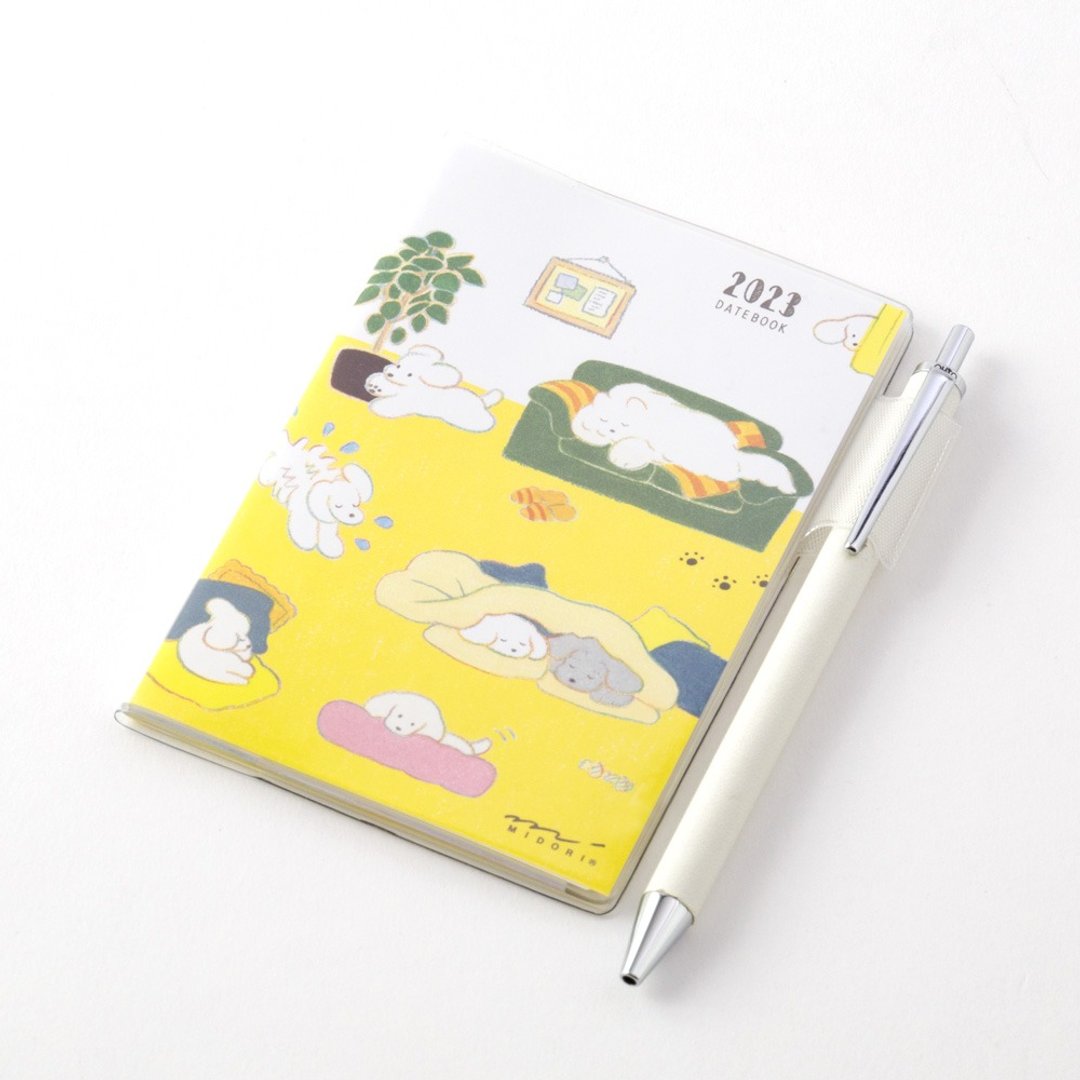 MIDORI Pocket Diary 2023 手帐迷你 月间 小狗 - 笔记本/手帐 - 纸 多色
