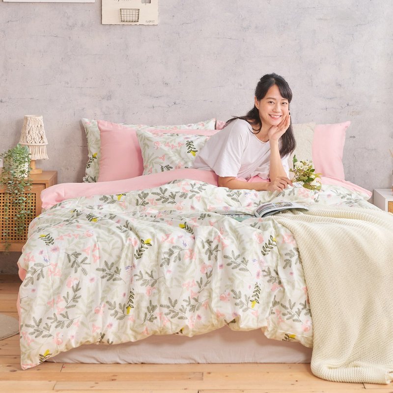 床包被套组-单人/双人/加大/ 舒柔棉 / 唯莓恋语 - 寝具 - 其他材质 粉红色