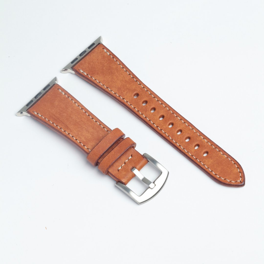 Apple Watch Band Handmade, Whiskey Brown Pueblo leather, Series 1, 2, 3, 4, 5, 6 - 表带 - 真皮 咖啡色
