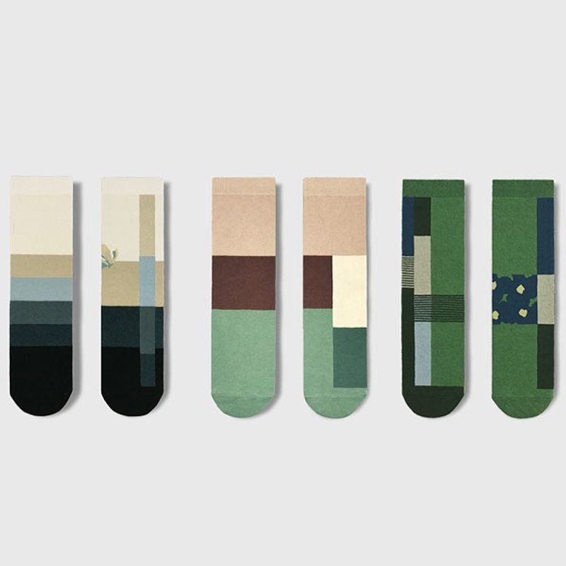 2ndPALETTE Set No.1 / gift / present / birthday / anniversary - 袜子 - 棉．麻 绿色