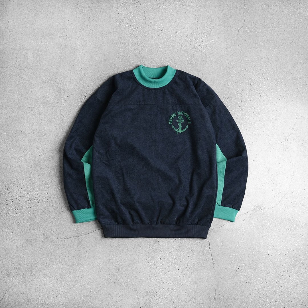 法国海军训练大学tee / Vintage 古着 - 男装上衣/T 恤 - 棉 蓝色