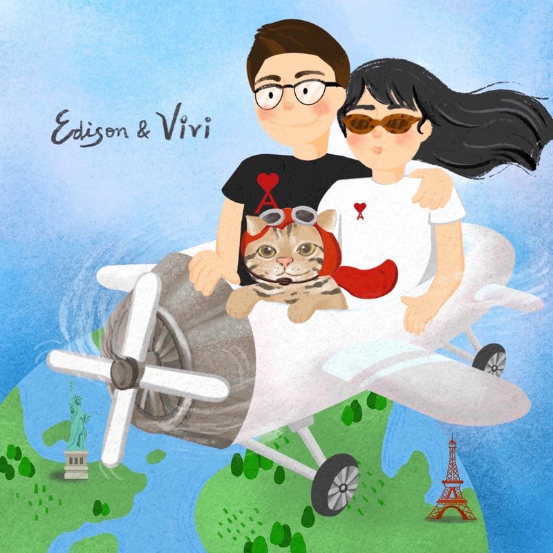 似颜绘 / 个人 / 朋友 / 情侣 - 插画/绘画/写字 - 纸 白色