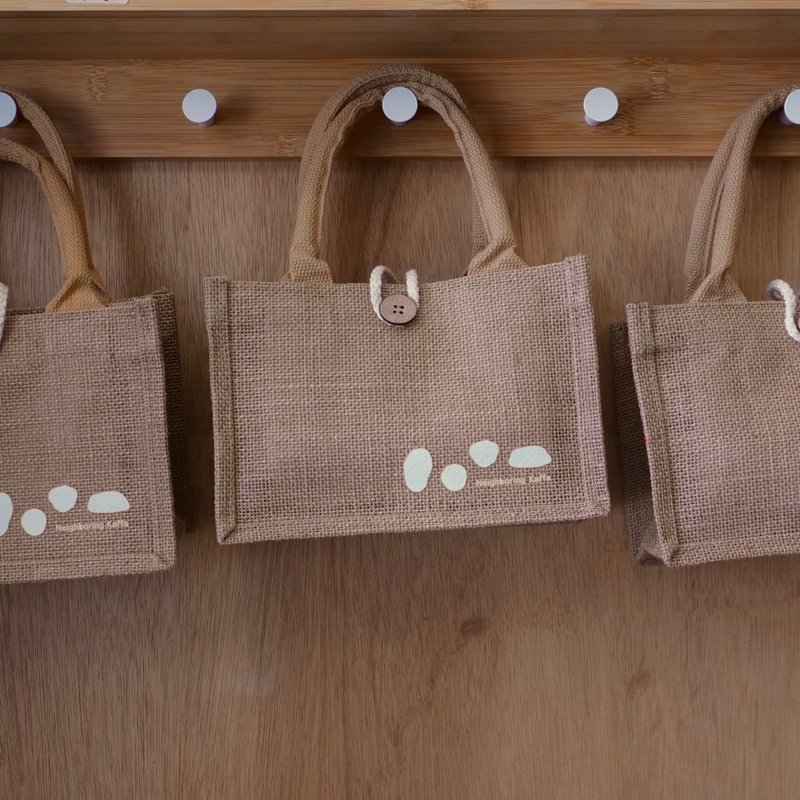 【邻人咖啡 实用手提麻布袋】 咖啡双杯袋 饮料袋 外出袋 手提袋 - 手提包/手提袋 - 棉．麻 卡其色