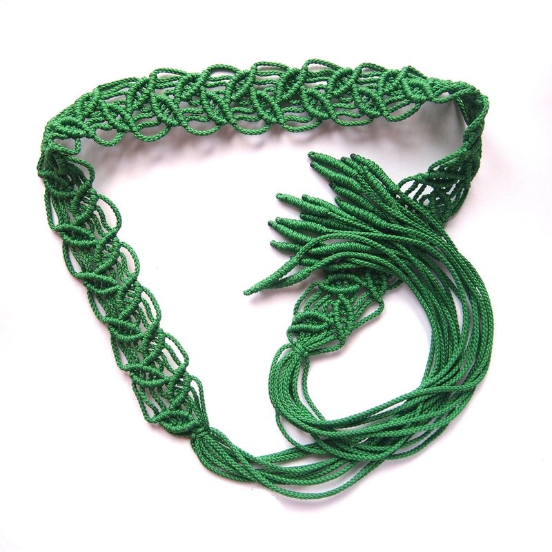 流苏花边教学腰带 叶子带流苏，流苏花边腰带图案，初学者 PDF - 手工艺教程/工具书 - 其他材质 