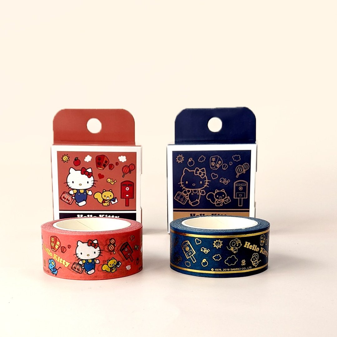 【漫游台湾 X 三丽鸥】Hello Kitty纸胶带+行李箱贴纸 - 纸胶带 - 纸 