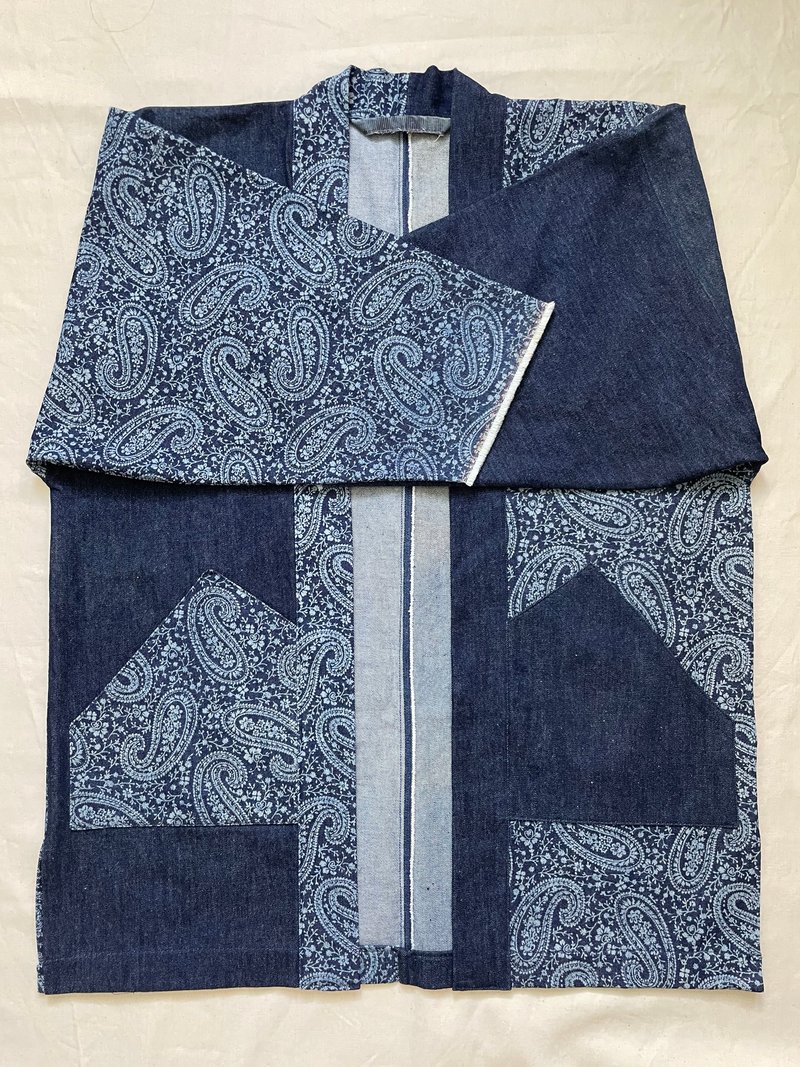 Denim Kimono Jacket 牛仔布和服外套 - 女装休闲/机能外套 - 棉．麻 蓝色