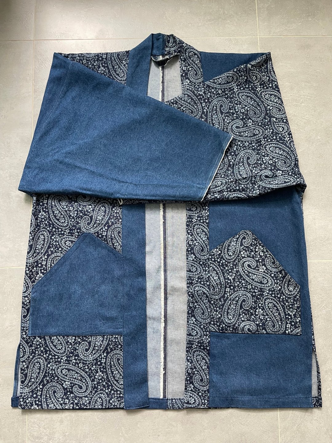 Denim Kimono Jacket 牛仔布和服外套 - 女装休闲/机能外套 - 棉．麻 蓝色