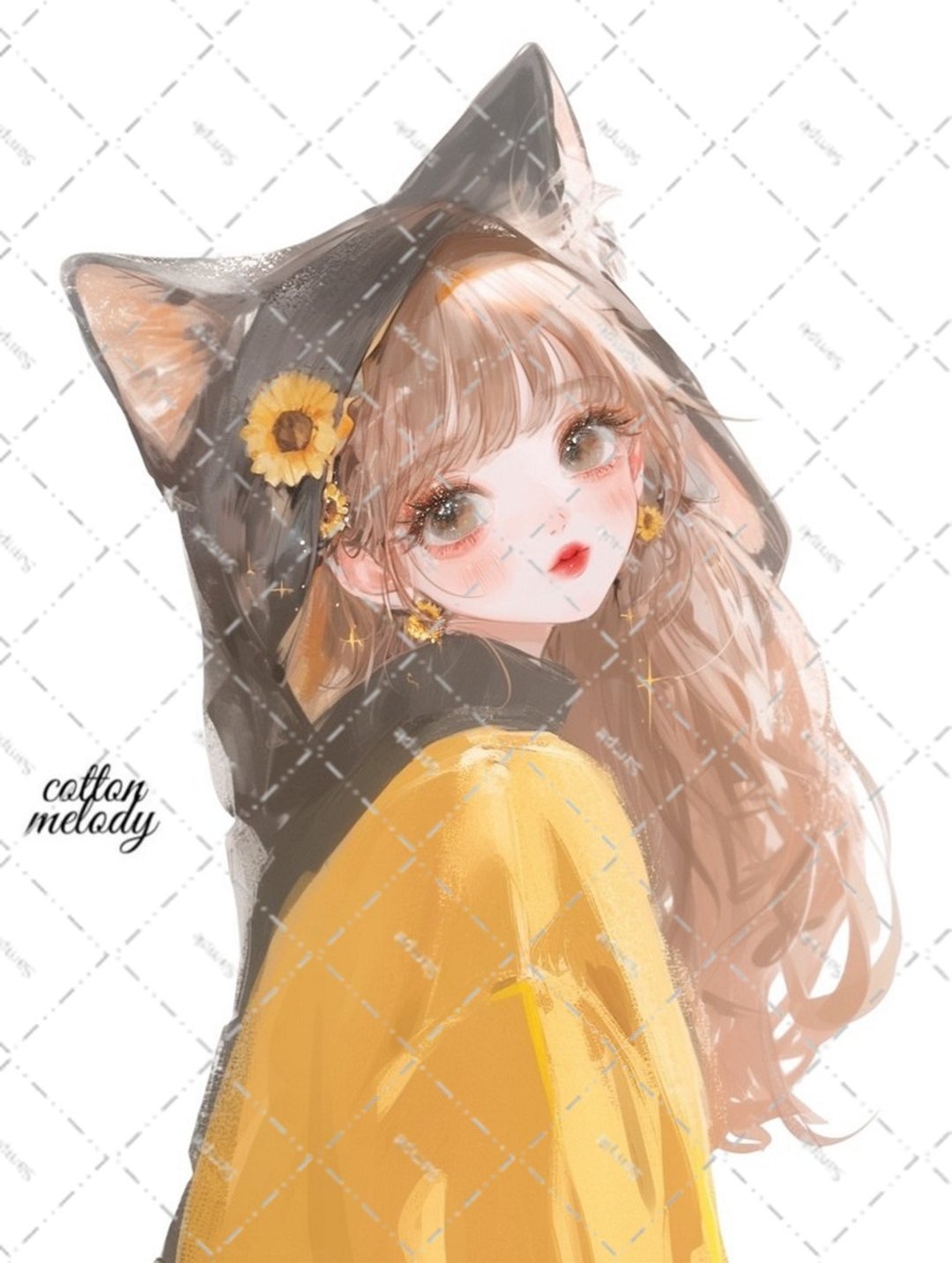 original sticker no.6381 人物贴纸 原创贴纸 女孩贴纸 原创人物贴纸 - 贴纸 - 纸 