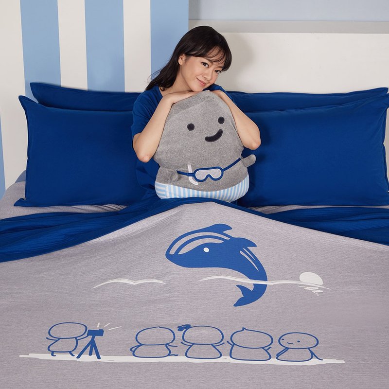 赏鲸之旅 单人薄纱毯 - 被子/毛毯 - 棉．麻 灰色