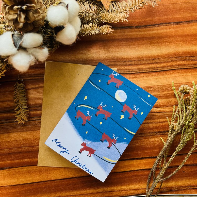 驯鹿圣诞卡 - 卡片/明信片 - 纸 多色