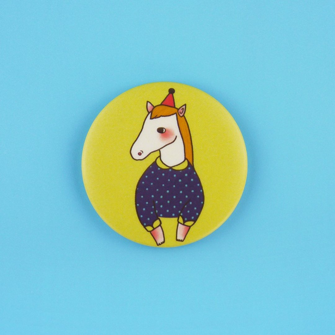 Horse / 马儿雾面胸章 / 磁铁徽章冰箱贴 - 胸针 - 塑料 绿色