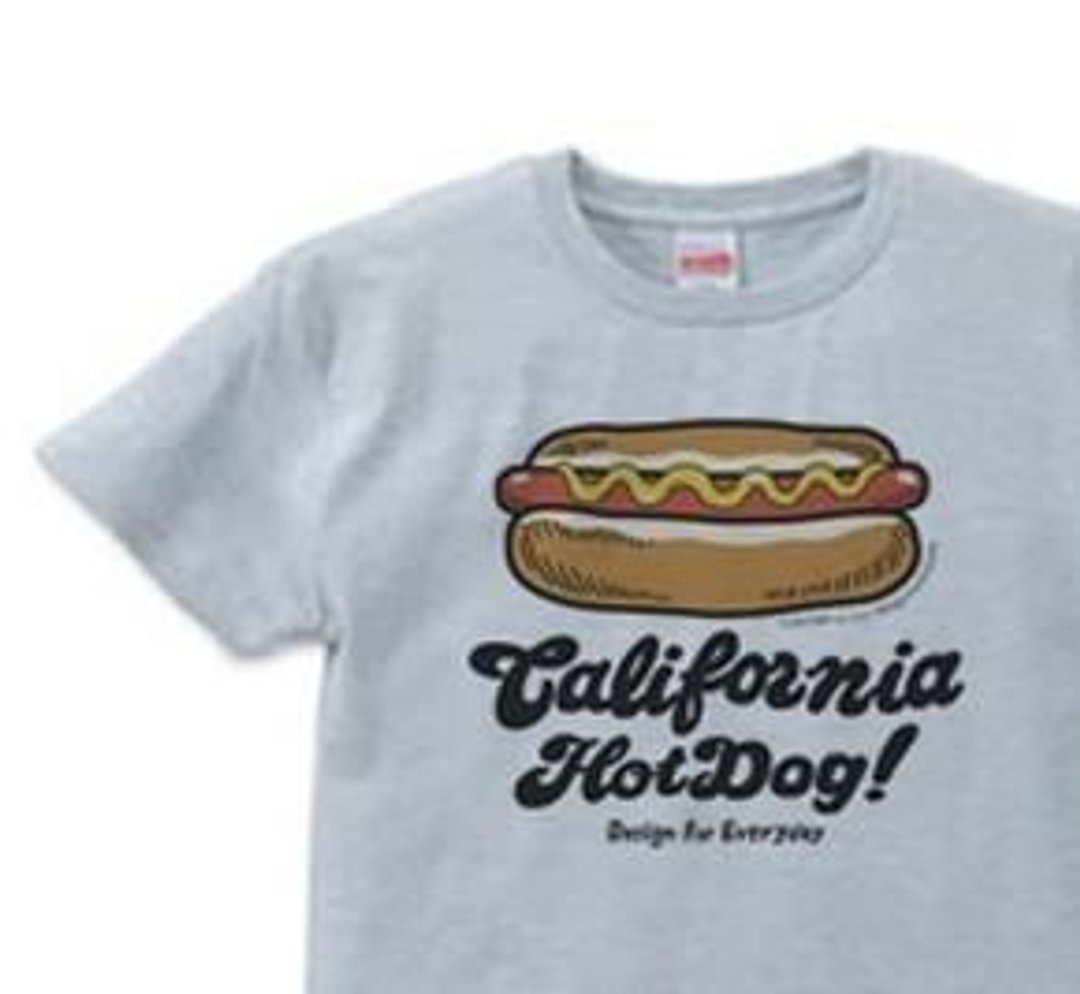 California ☆ Hot Dogs S ~ XL T-shirt order product] - 中性连帽卫衣/T 恤 - 棉 灰色