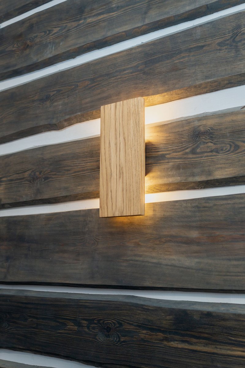 斯堪的纳维亚壁灯 - 卧室装饰，简约木质壁灯 - 灯具/灯饰 - 木头 