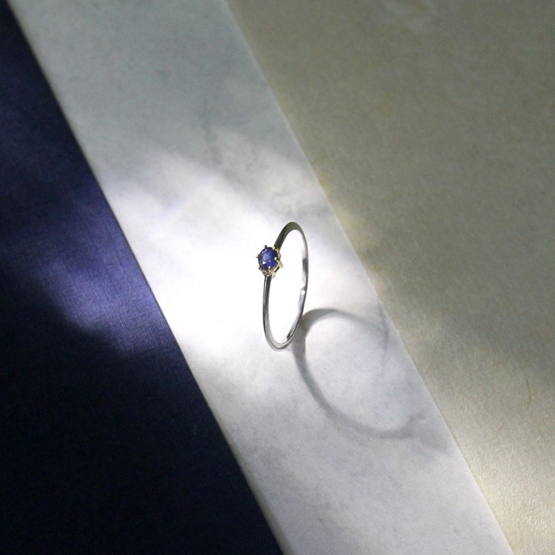 蓝宝石18K双色戒指 - 戒指 - 宝石 蓝色