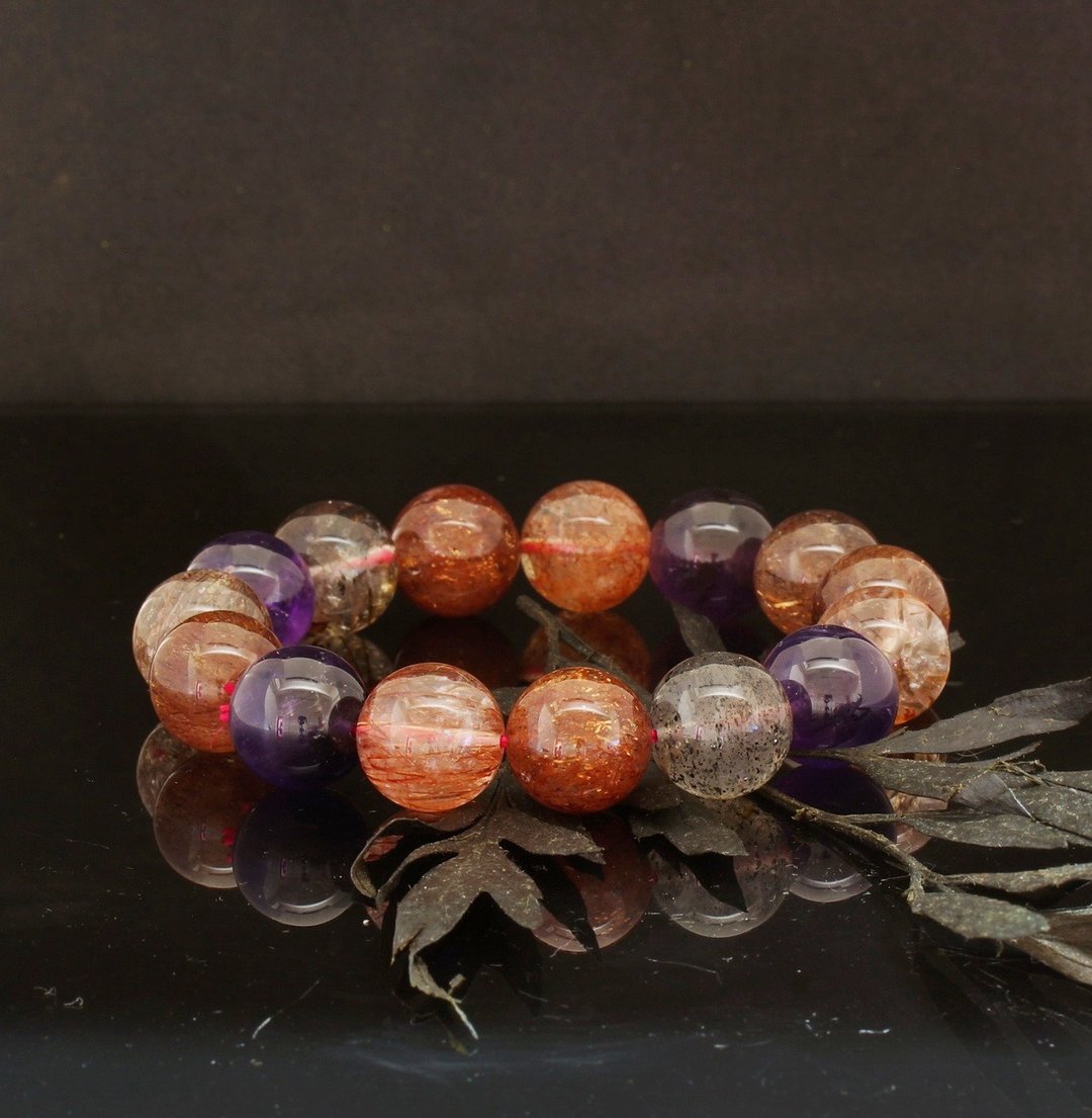 黑加仑超七 14.5mm 手链 Blackcurrant Super 7 14.5mm Bracelet - 手链/手环 - 水晶 