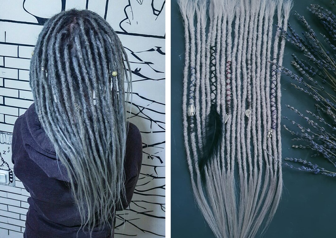 Human hair extensions for lenghten / Bohemian Hair / Human Natural Dreads - 发饰 - 其他材质 白色