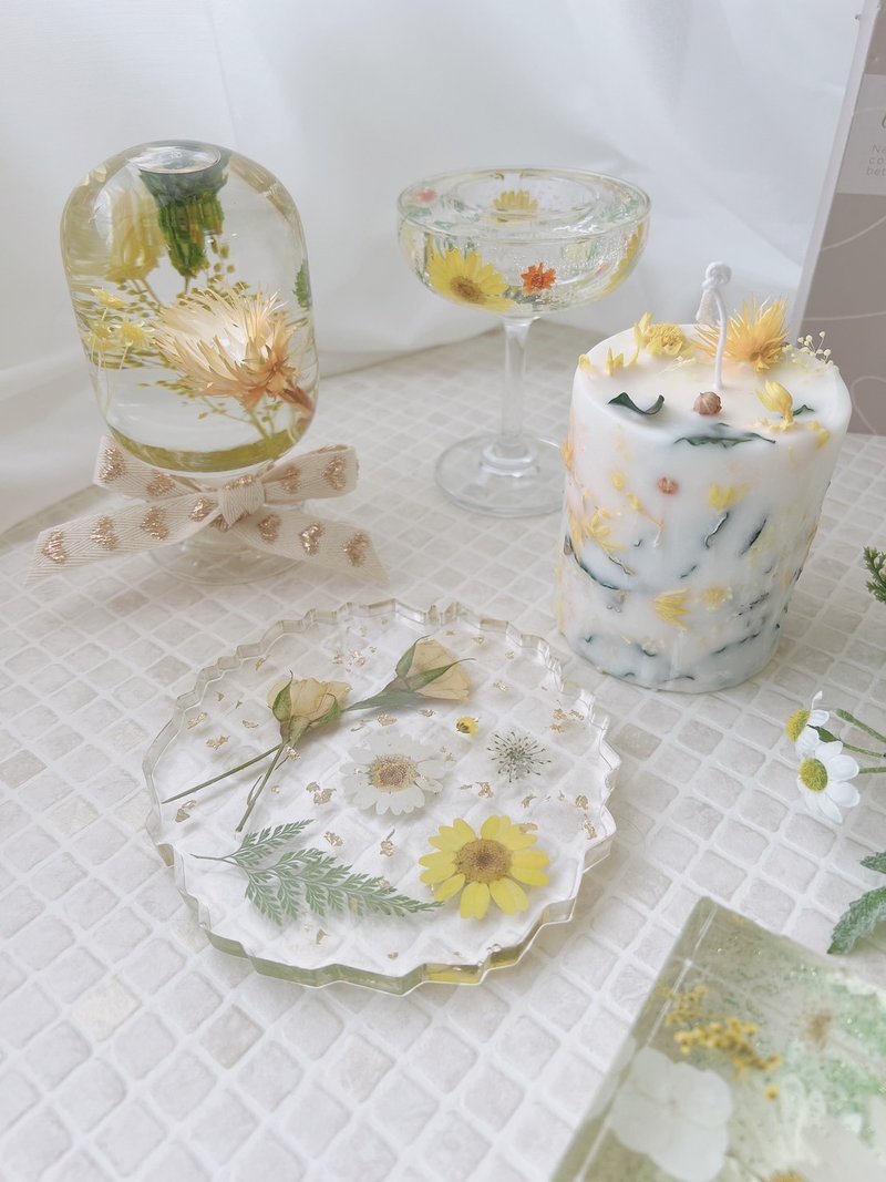 花礼物 浮游花瓶 香氛蜡烛 晶漾花杯垫 花园烛台 - 蜡烛/烛台 - 蜡 橘色