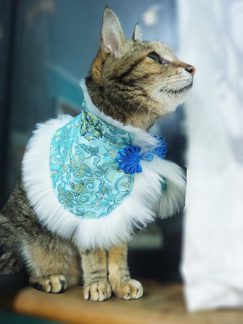 主子卖萌-延禧宫廷系列-古典绸缎披肩 (湖蓝) - 衣/帽 - 其他材质 蓝色