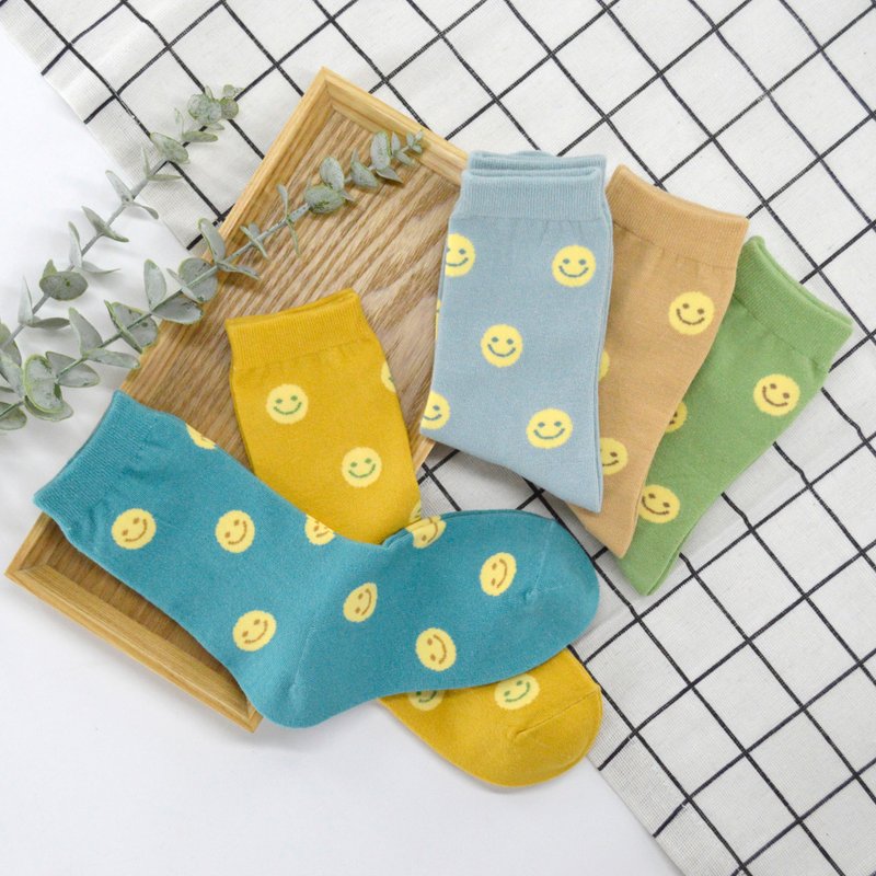 //原创设计//点点微笑细针纯棉3/4少女袜 - 袜子 - 棉．麻 