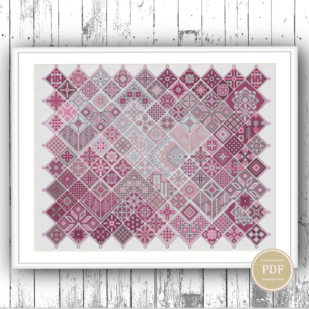 十字繡 Cross Stitch Pattern Patchwork Tiles Geometric Arabic Squares PDF forma 73 - 手工艺教程/工具书 - 其他材质 