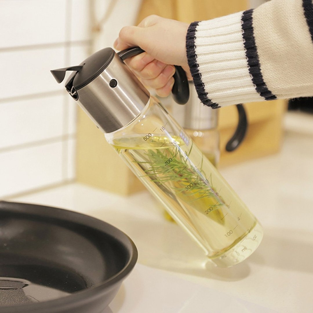 日本霜山 耐热玻璃自动开合油壶-500ml - 厨房用具 - 玻璃 透明