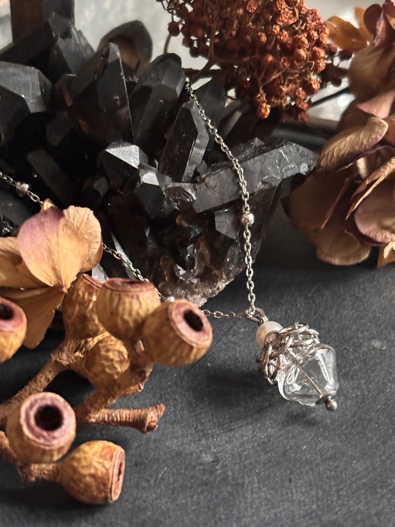 小拾光 空心玻璃珠项链 珍珠项链 不锈钢项链 多色可选 - 项链 - 其他材质 银色