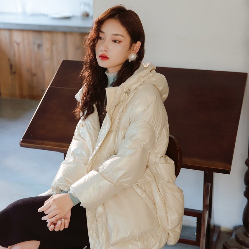 羽绒服女2020年新款冬季加厚白鸭绒 中长面包服 - 女装上衣 - 其他材质 