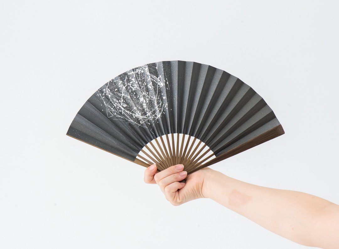 箔图 image2 黑 唐木 - 扇子 - 纸 黑色