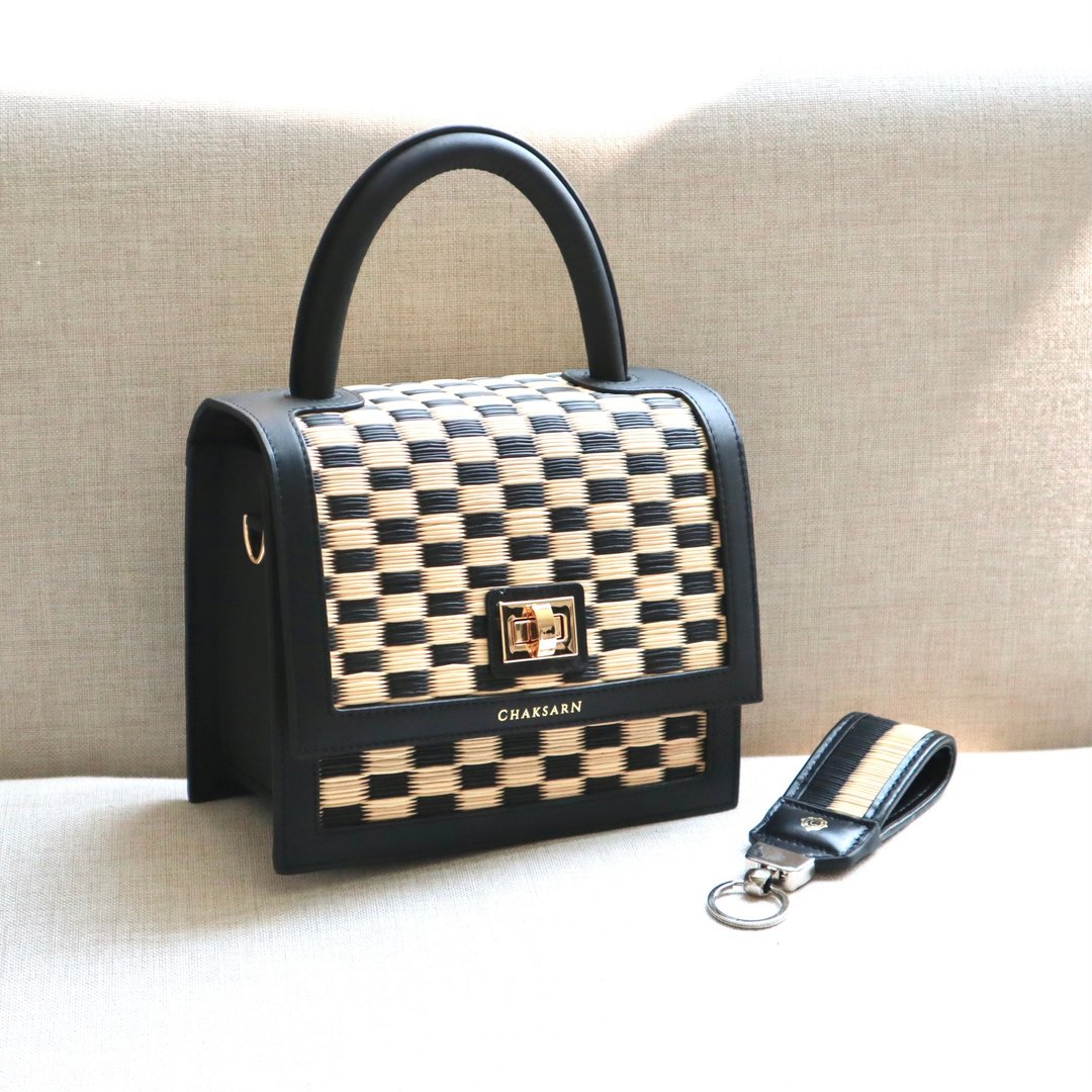 Lucky Bag - Chaksarn Mini Handbag + Key Fob - Special Set - 手提包/手提袋 - 真皮 黑色