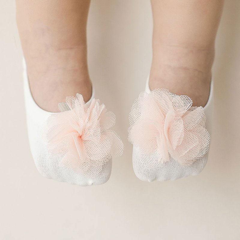 Happy Prince 韩国制 Floral花朵抗UV凉感婴儿童踝袜 - 婴儿袜子 - 棉．麻 粉红色