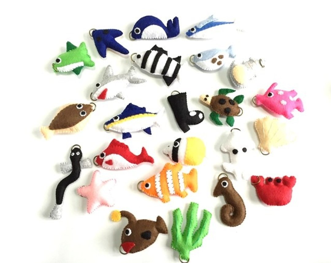 Felt fishing set Mass educational toys Goods Handmade game - 玩具/玩偶 - 羊毛 多色