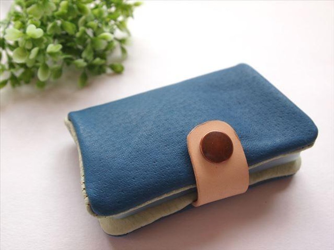 [Standard blue] Pig leather soft card case [Made to order] 161005 - 名片夹/名片盒 - 真皮 紫色