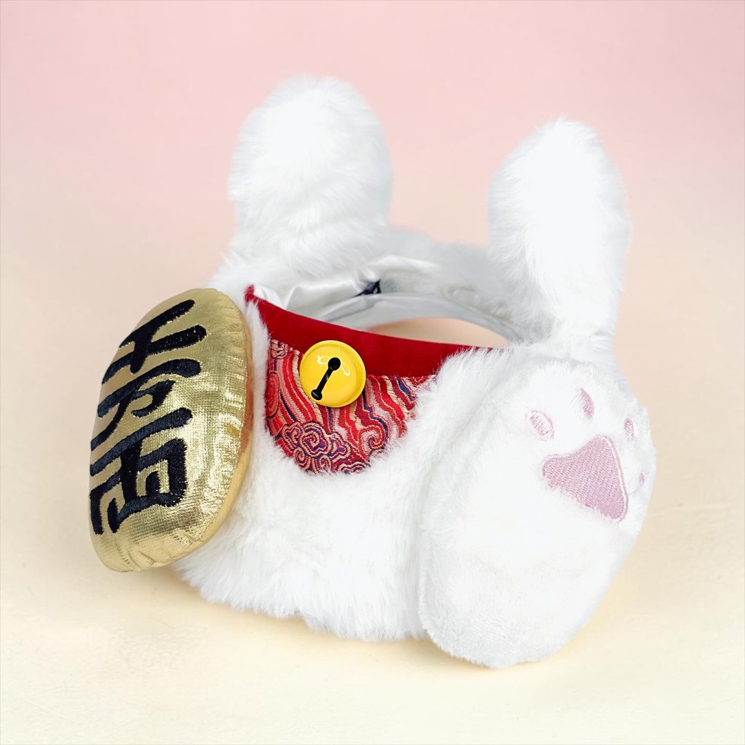 Fortune Cat (1-Fluffy White) | Pet Neckwear - 衣/帽 - 聚酯纤维 白色
