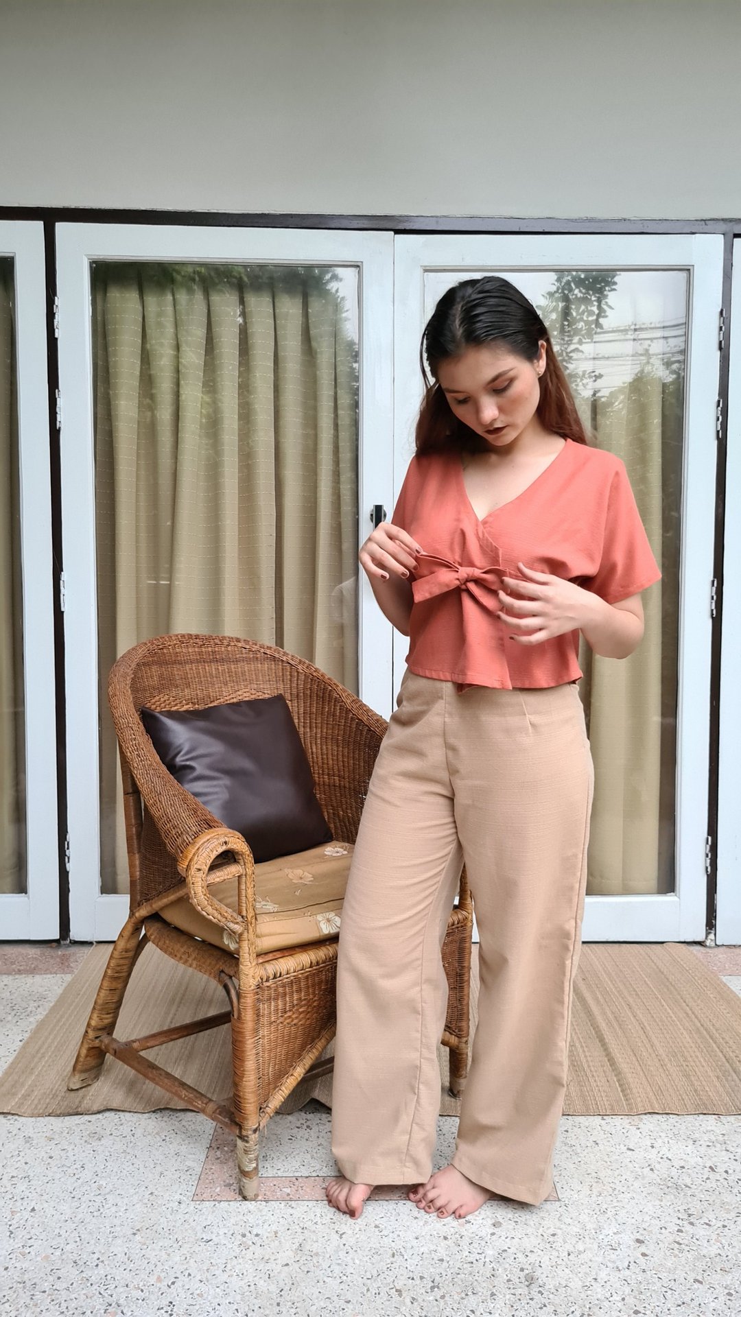 CONGRATS : OLD ROSE // ORGANIC COTTON - 女装衬衫 - 棉 粉红色