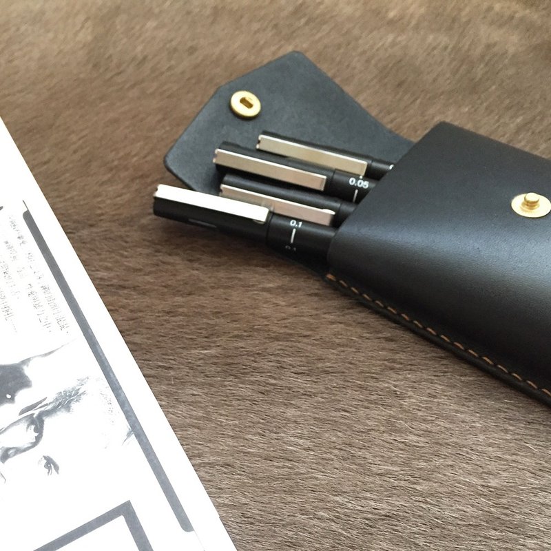 基本款笔袋 - 铅笔盒/笔袋 - 真皮 黑色