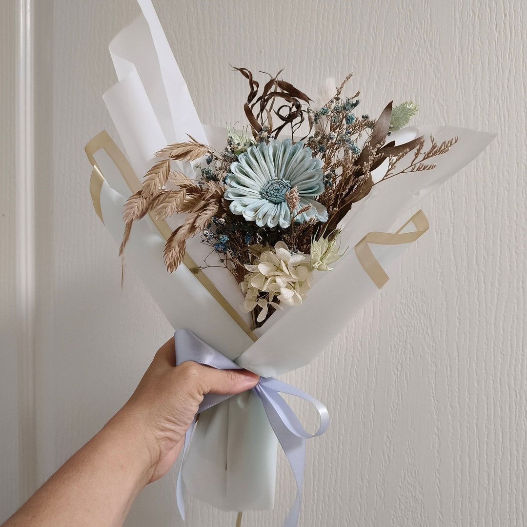毕业花束玫瑰向日葵太阳花 | 新品永生花干燥花谢师礼物 S 线下取货 - 干燥花/捧花 - 植物．花 粉红色