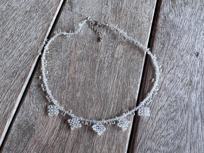 20260124 Miyuki珠 串珠 颈链 - 项链 - 半宝石 白色