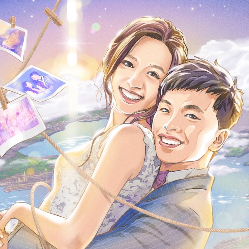 定制化结婚证书 结婚书约 似颜绘 情境设计 - 婚礼誓言书 - 其他材质 