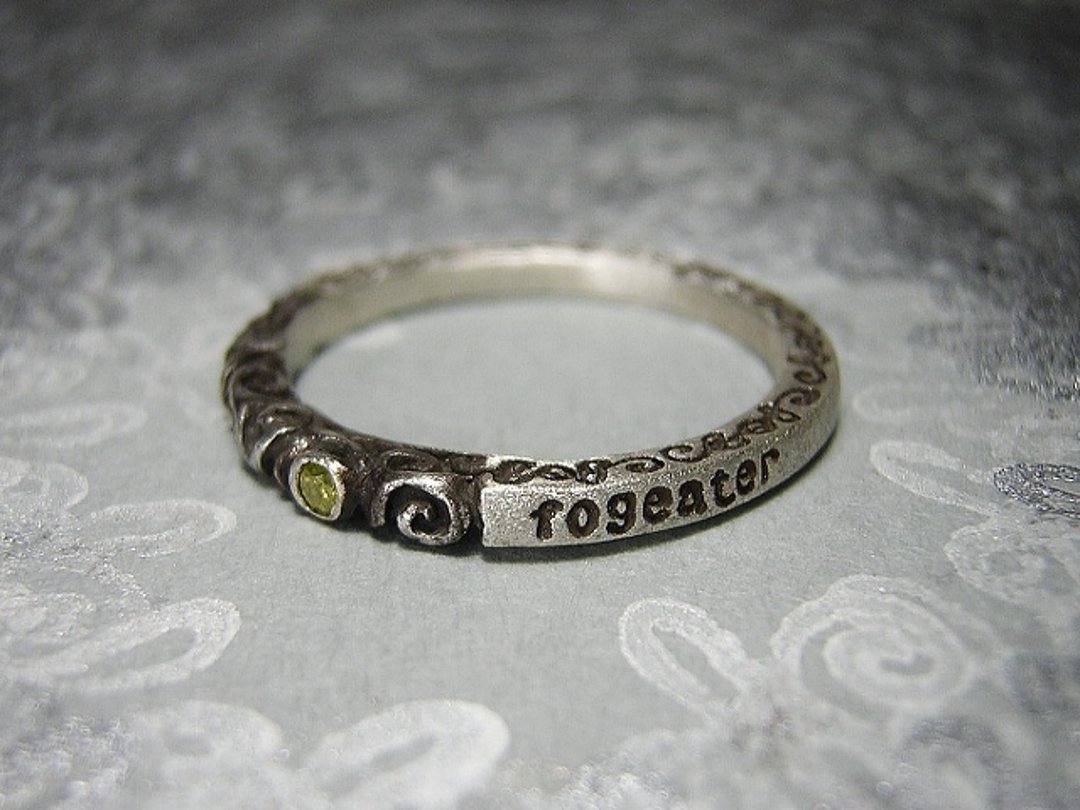 fogeater (mille+-feuille)(Price for 1 ring only) 戒指 指环 指環 堆疊環 月亮 黃色鑽石 diamond - 戒指 - 纯银 银色