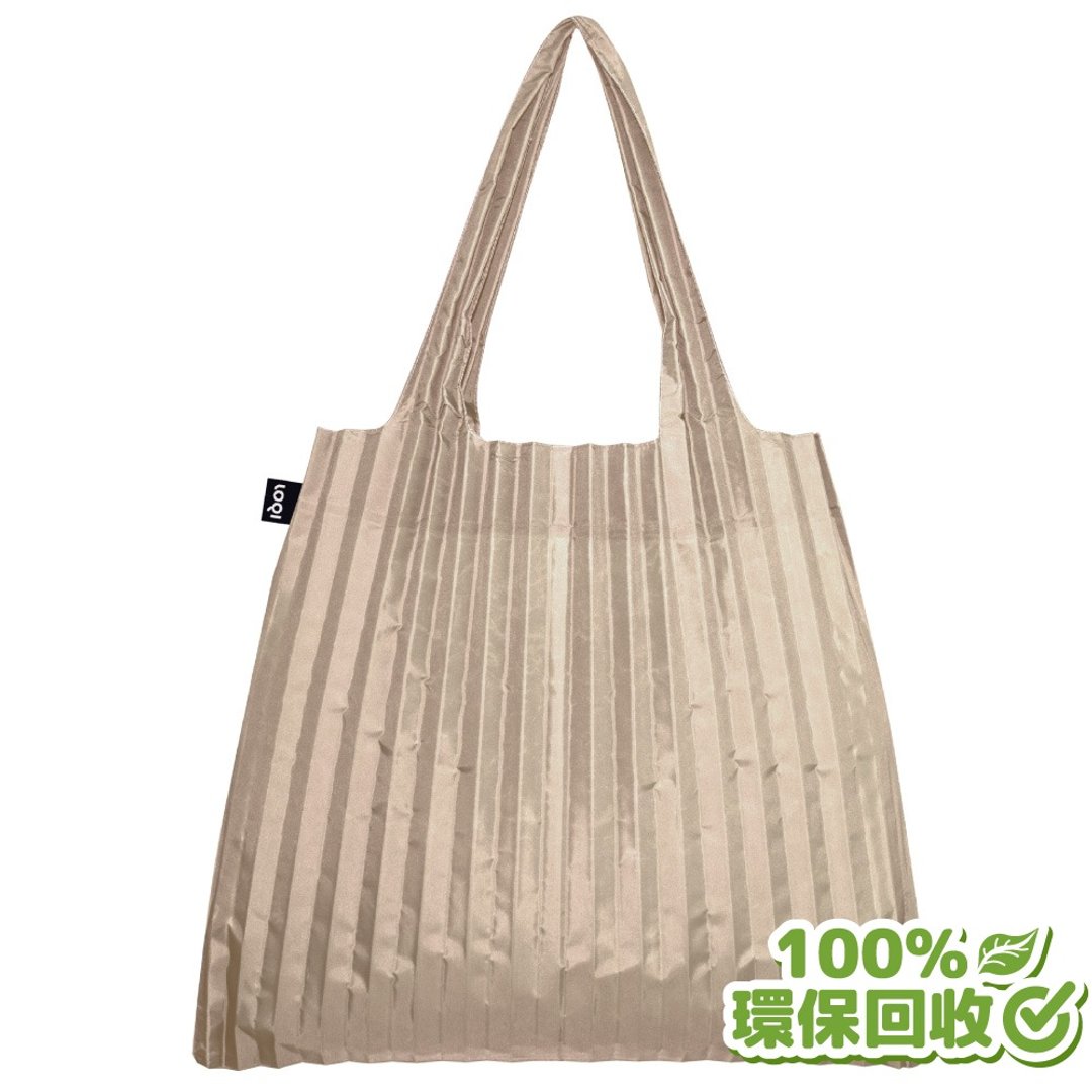 LOQI 购物袋 - 百褶包 (摩卡 PLMO) - 侧背包/斜挎包 - 聚酯纤维 卡其色