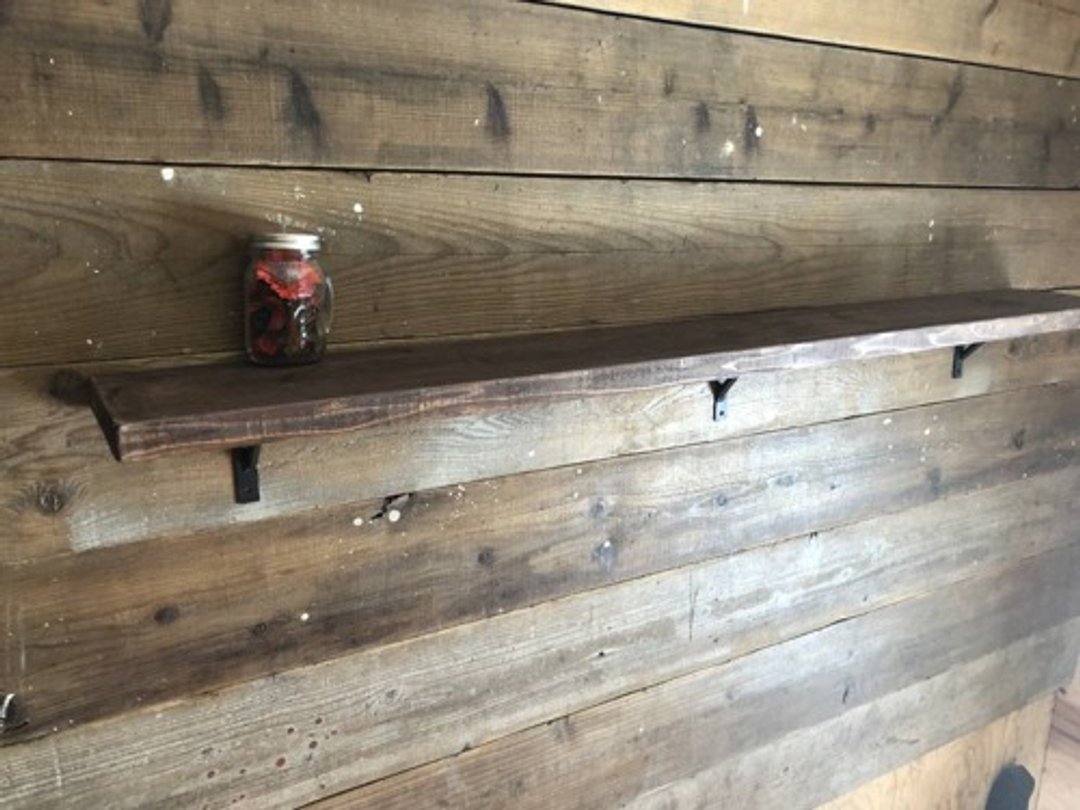 Quantity limited W160cm L-shaped angle shelf holder shelf holder set industrial shelf board display rack bracket flower stand old wood - 其他 - 木头 