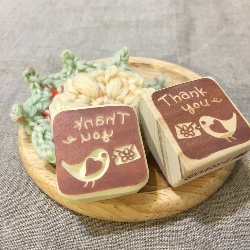 *Miss L手刻章* Thank You鸟儿印章 - 印章/印台 - 橡胶 
