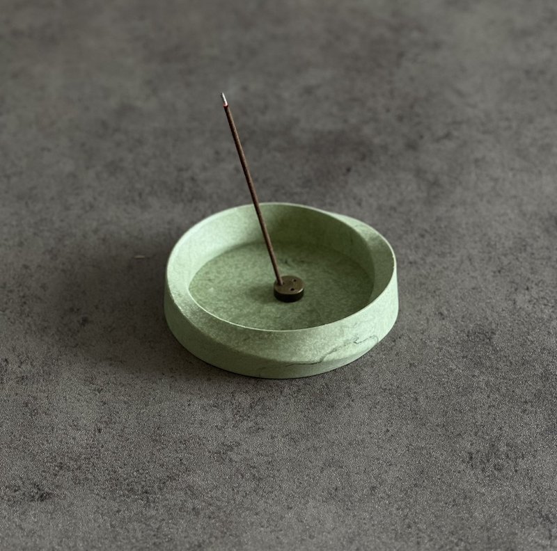 线香座/杯垫/菸灰缸/饰品盘/底座/莫兰迪绿/圣诞礼物-jesmonite - 摆饰 - 环保材料 