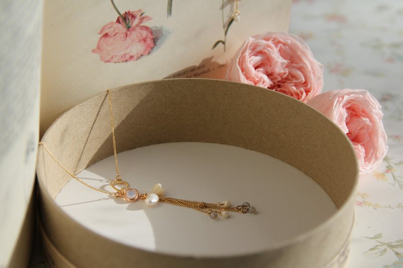 颈錬 幼颈链 锁骨颈錬  水滴珠手链 镀金幼颈錬 迷你淡水珠幼颈錬 - 项链 - 贵金属 多色